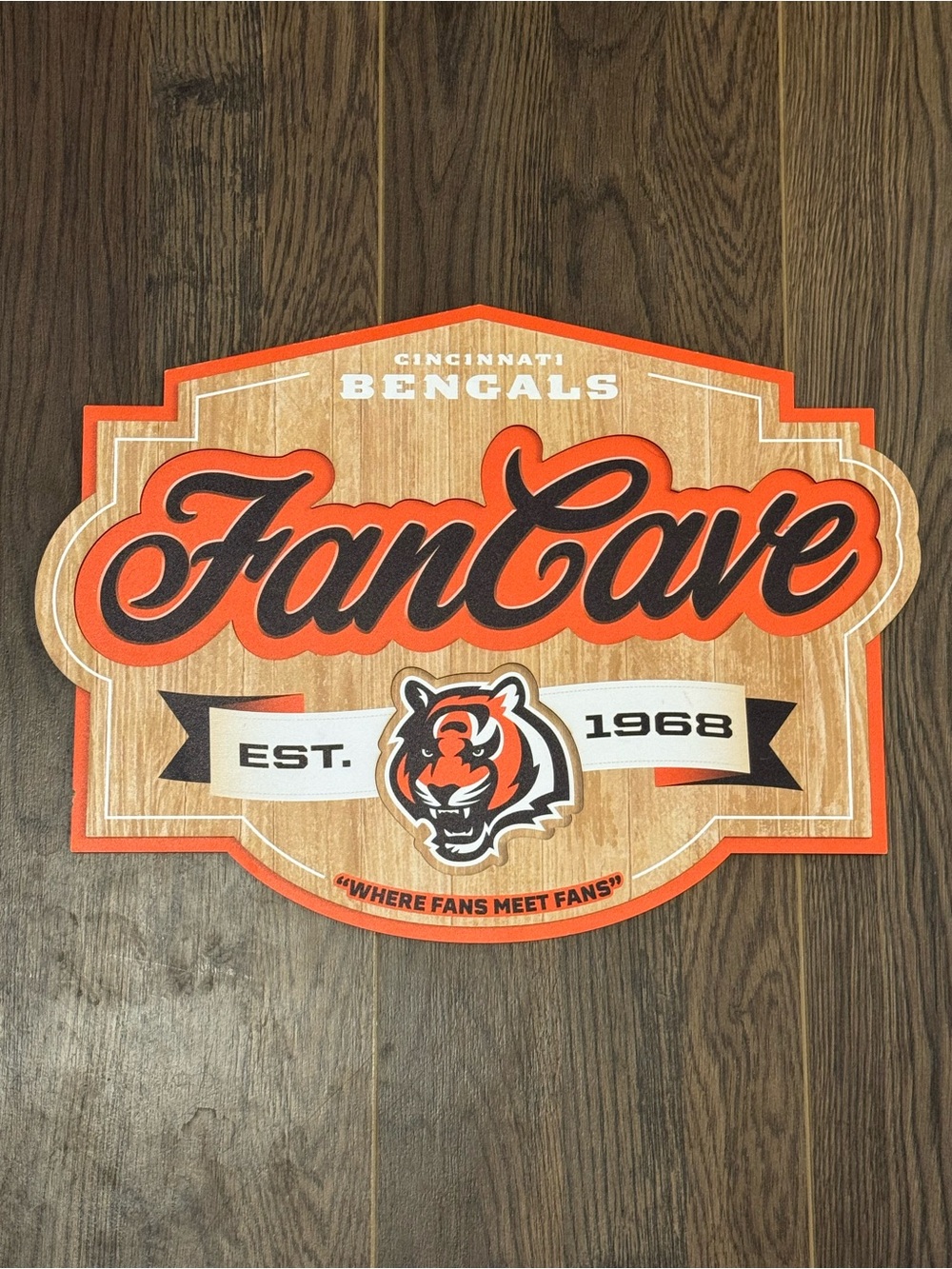 YouTheFan NFL Cincinnati Bengals Fan Cave Sign 17" x 12.5"